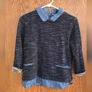 Ann Taylor Women's Knit Top Sweater 3/4 Sleeve Size M Petite